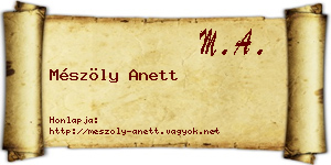 Mészöly Anett névjegykártya